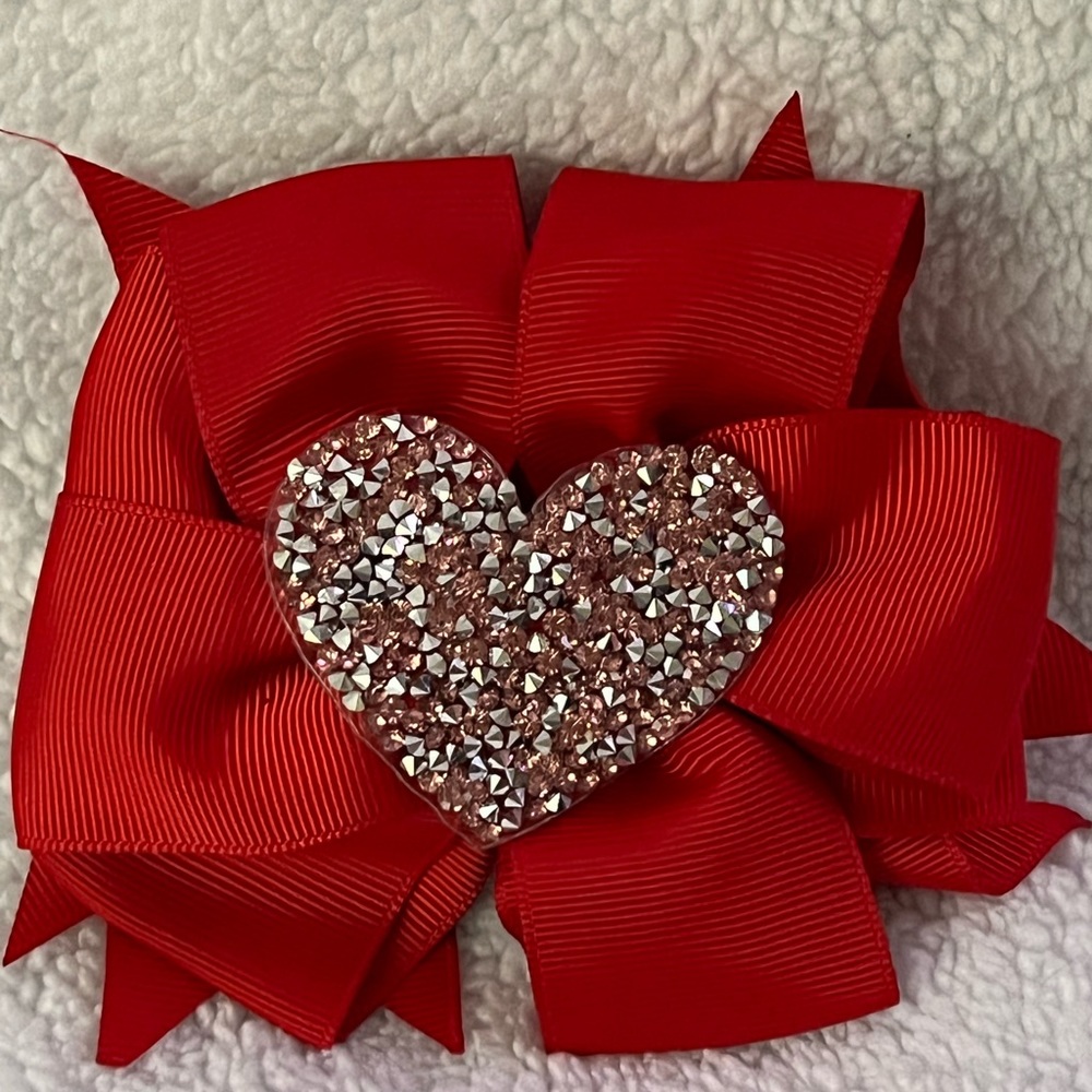 2 for $8 Medium sized red bow with heart